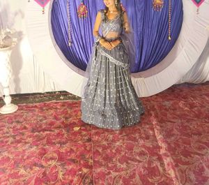 Grey Embellished Lehenga