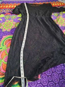 Elegant Black Lace Midi Dress