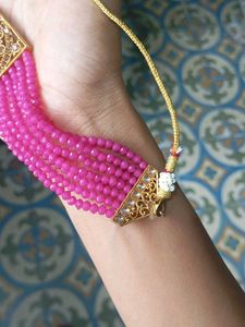 Pink Beaded Choker Necklace &amp; Earring Set
