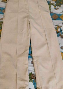 Maroon Floral short Kurta with cream Trousers
