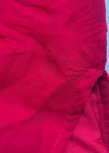 Red Embroidered Cotton Kurta