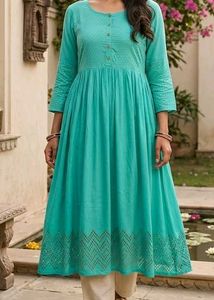 Beautiful Teal Anarkali Kurta