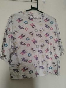 Cute Cartoon Print Crop Top