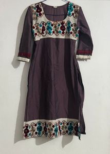 Embroidered Purple Kurta