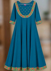 Embroidered Teal Kurta