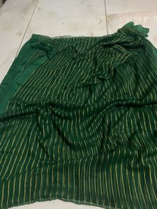 Elegant Emerald Green Saree