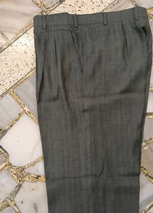Men's Grey Striped Formal Trousers
