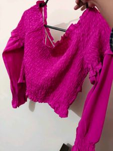 Magenta Crop Top