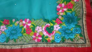 Beautiful Saree Yellow And Rama Green Combination