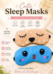 Cute Cartoon Eye Masks for Sleep