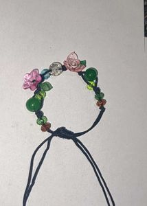 Handmade Beaded Bracelet with Flowers