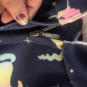 Unicorn Print Bomber Jacket