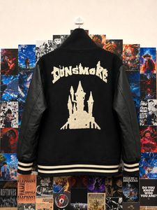 Black Varsity Jacket with Unique Graphics