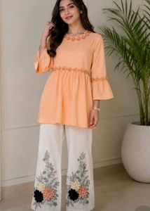 beautiful top and Embroidered Pant