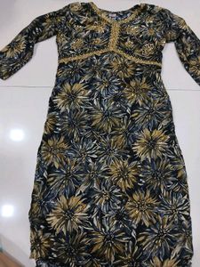 Embellished Floral Print Kurta