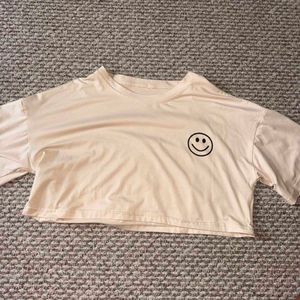 Cute Smiley Face Cropped T-Shirt