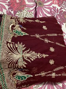 Beautiful Embroidered Maroon Skirt