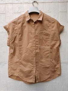 New with tag Casual Brown Short Sleeve Shirt