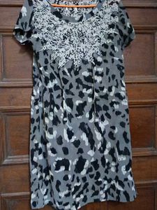 Animal Print Sequence Cocktail Formal Dress