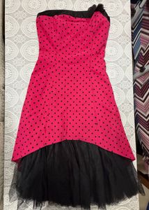Polka Dot Strapless barbie vintage Dress