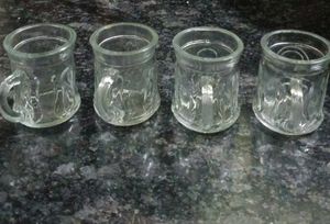Set of 4 small Glass Cups with Handles