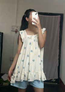 Cute Heart Print PJ Set