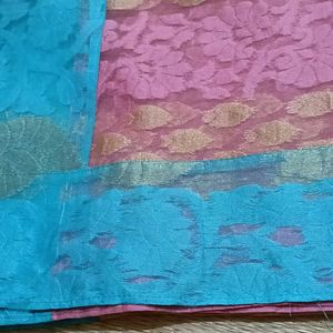 Beautiful pink net saree