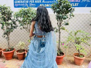 Blue Bridal Lehanga.