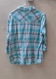 Checked Aqua Blue Shirt