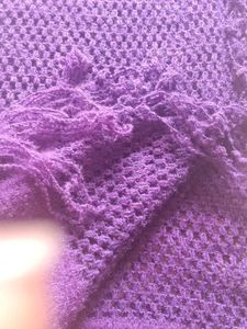 Stylish Purple Scarf shawl with Fringe