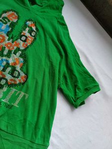 Vibrant Green Rabbit Graphic Tee