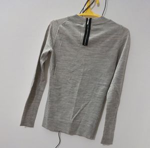 Grey Basic Winter Sweater Top