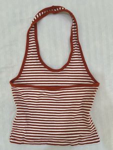 Forever 21 Stripped Halter Neck Top