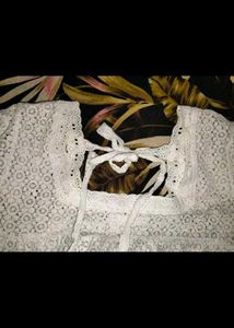 Chic White Lace Peplum Top