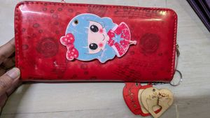 Cute Red Wallet with Charm