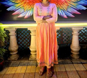 Peach Kurta with Embroidery
