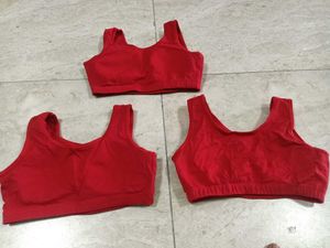 Set of 3 Red Sports Bras