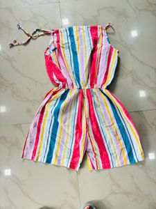 Colorful Striped Jumpsuit Shorts