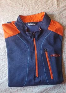 Men's Blue &amp; Orange Zip-Up Sweater