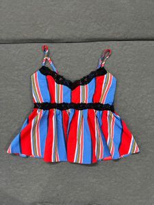 Striped Peplum Camisole Top