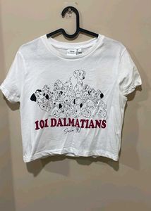 Disney 101 Dalmatians Cropped T-Shirt- Small
