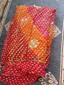 beautiful rajasthani badhni saree all- over gold f