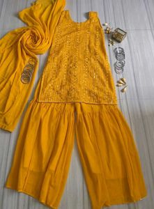 Yellow Sharara set