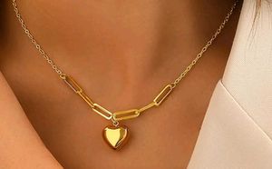 Anti-Tarnish Gold Heart Pendant Necklace
