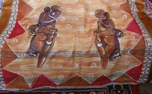 Hand-Painted half hussar Saree with Unique Motifs