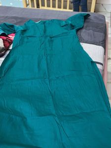 Teal Kurta with Silver Thread Work