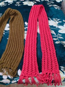 Handmade Knitted Scarves - Set of 2