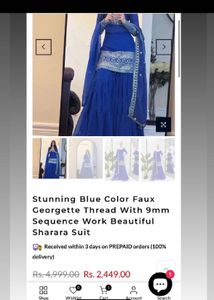 Royal Blue Sharara Suit Price Is Fixed