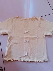 Pastel Yellow Bow Top