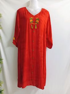 Red Designer Kurti Length is 42" Approx